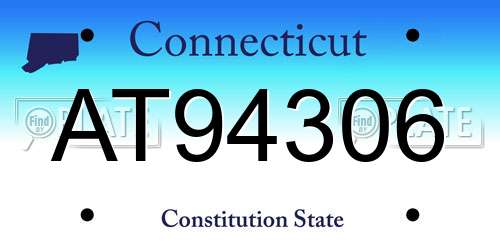 AT94306 Connecticut License Plate