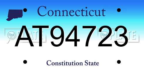 AT94723 Connecticut License Plate