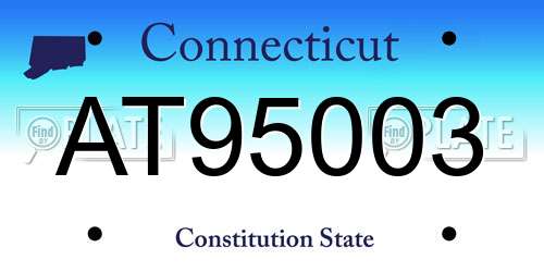 AT95003 Connecticut License Plate