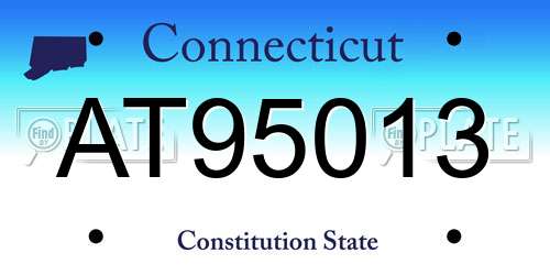 AT95013 Connecticut License Plate