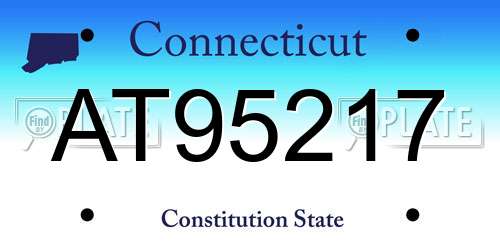 AT95217 Connecticut License Plate