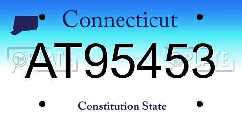 AT95453 Connecticut License Plate