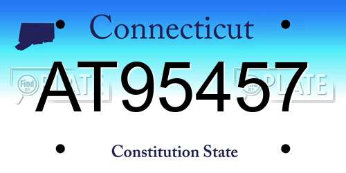 AT95457 Connecticut License Plate