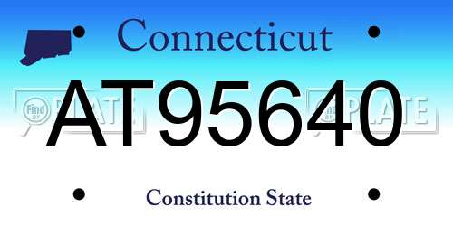 AT95640 Connecticut License Plate