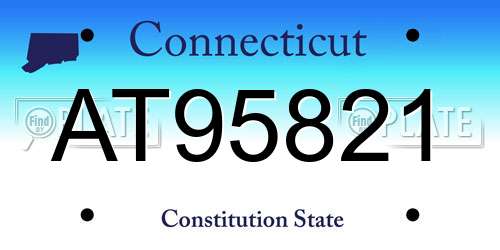 AT95821 Connecticut License Plate