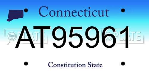 AT95961 Connecticut License Plate