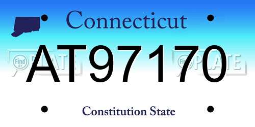 AT97170 Connecticut License Plate