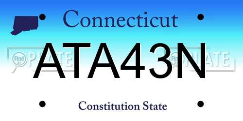 ATA43N Connecticut License Plate