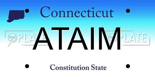 ATAIM Connecticut License Plate
