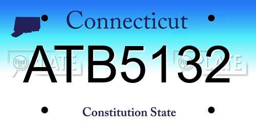 ATB5132 Connecticut License Plate