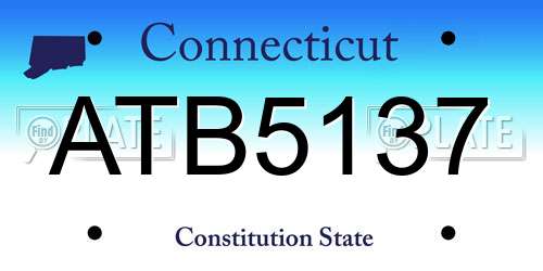 ATB5137 Connecticut License Plate