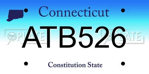 ATB526 Connecticut License Plate