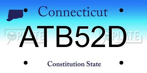 ATB52D Connecticut License Plate