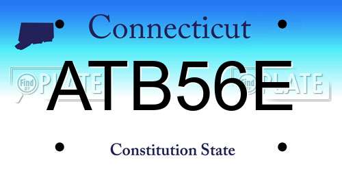 ATB56E Connecticut License Plate