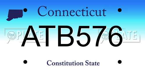 ATB576 Connecticut License Plate