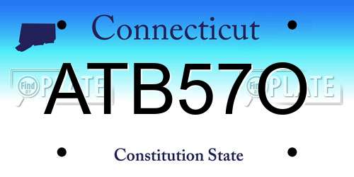 ATB57O Connecticut License Plate