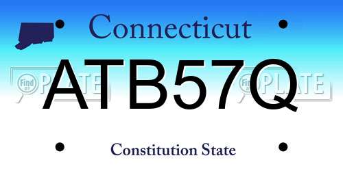 ATB57Q Connecticut License Plate