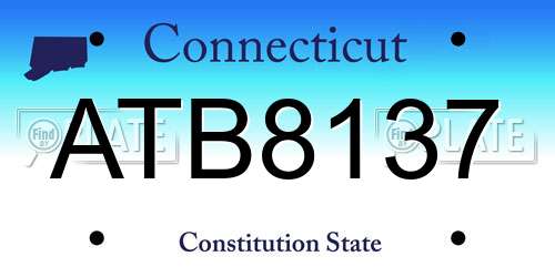ATB8137 Connecticut License Plate