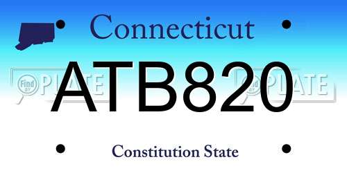 ATB820 Connecticut License Plate