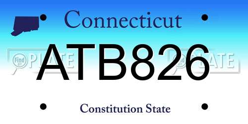 ATB826 Connecticut License Plate