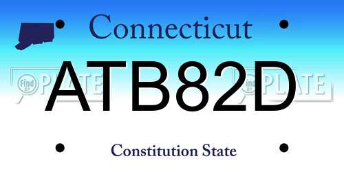 ATB82D Connecticut License Plate