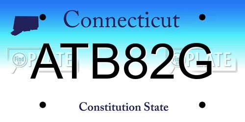ATB82G Connecticut License Plate