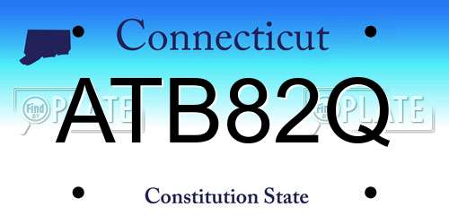 ATB82Q Connecticut License Plate