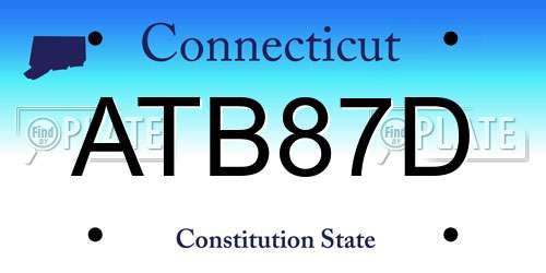 ATB87D Connecticut License Plate