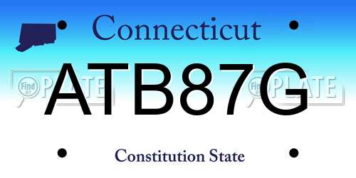 ATB87G Connecticut License Plate