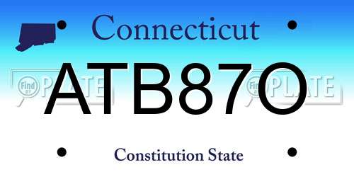 ATB87O Connecticut License Plate