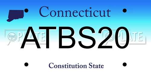 ATBS20 Connecticut License Plate