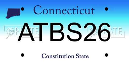 ATBS26 Connecticut License Plate