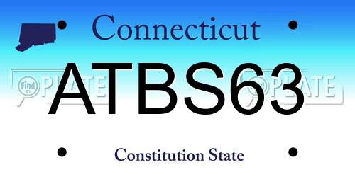 ATBS63 Connecticut License Plate