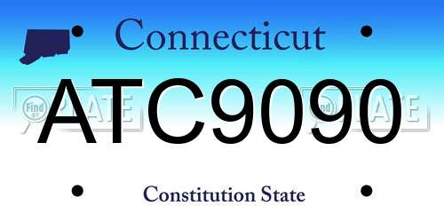 ATC9090 Connecticut License Plate