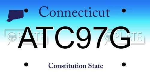 ATC97G Connecticut License Plate