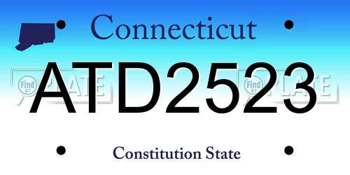 ATD2523 Connecticut License Plate