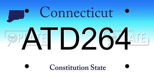 ATD264 Connecticut License Plate