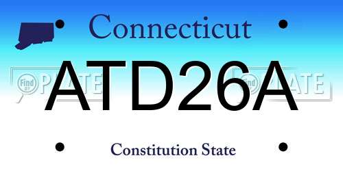 ATD26A Connecticut License Plate