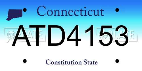 ATD4153 Connecticut License Plate