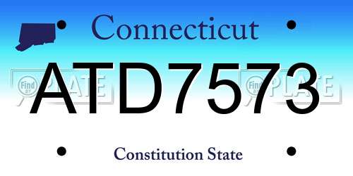 ATD7573 Connecticut License Plate