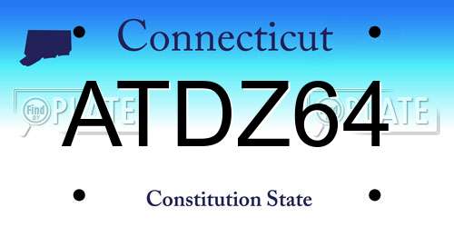 ATDZ64 Connecticut License Plate