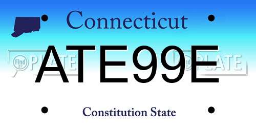 ATE99E Connecticut License Plate
