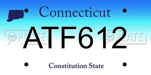 ATF612 Connecticut License Plate