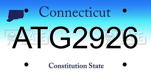 ATG2926 Connecticut License Plate