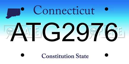 ATG2976 Connecticut License Plate