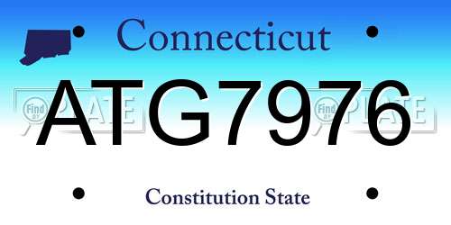 ATG7976 Connecticut License Plate