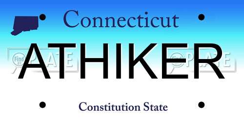 ATHIKER Connecticut License Plate