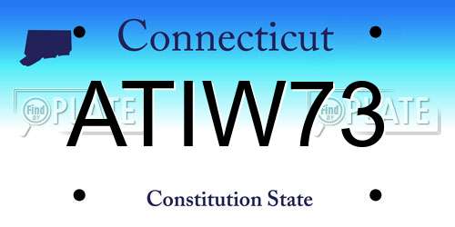 ATIW73 Connecticut License Plate
