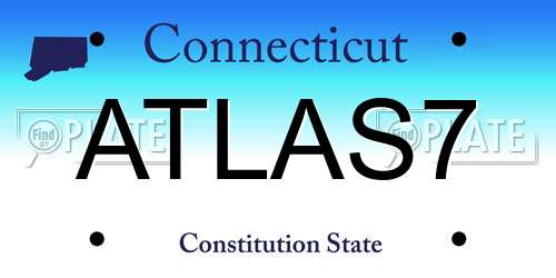 ATLAS7 Connecticut License Plate