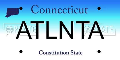 ATLNTA Connecticut License Plate